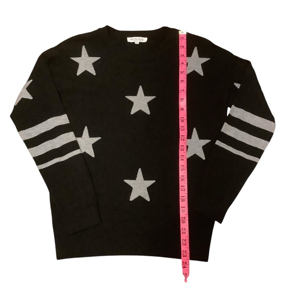 WORKSHOP REPUBLIC BLACK & GRAY LONG SLEEVE STARS & STRIPE SWEATER/ Size S - Picture 7 of 9